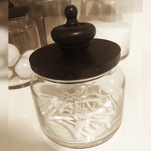 Small finial glass jar